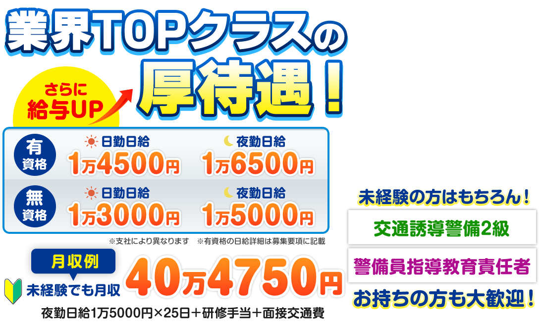 業界TOPクラスの厚待遇！